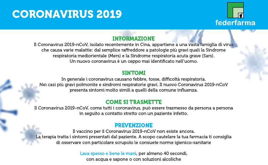 Coronavirus 2019: l'infografica